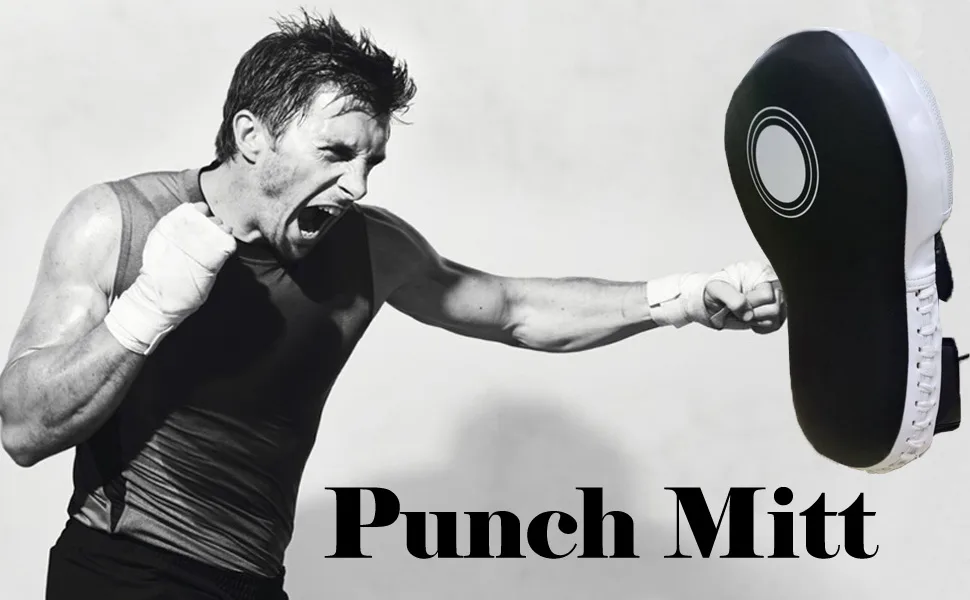 Aoneky PU Leather Curved Punching Mitts - Target Focus Training Hand Pads for Boxing, Karate, MMA, Muay Thai, Kickboxing, Dojo, UFC, Martial Arts, 1 Pair - Punching Mitts