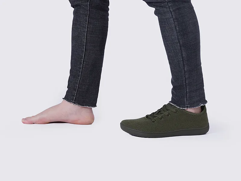 WHITIN Men's Wide Casual Barefoot Sneakers | Zero Drop Sole | Minimalist Style 12 Wide W88 | Olive Green - product information 3