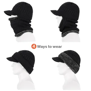 TAGVO Winter Knitted Balaclava Beanie Hat Warm Cycling Ski Mask Universal Size  Black/Gray - product information 30