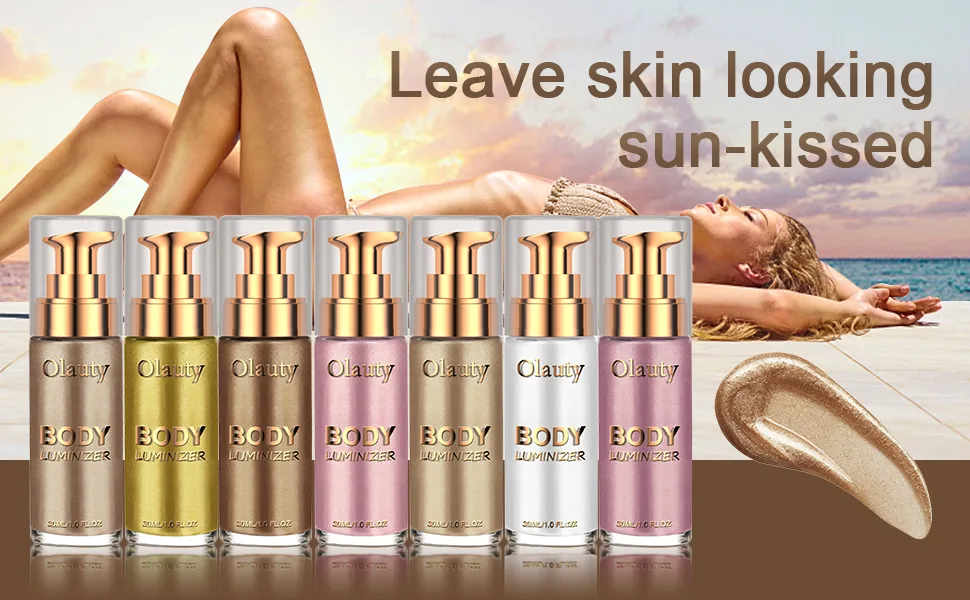 Firstfly Liquid Luminizer, Waterproof Moisturizing Light Shimmer Glow Illuminator for Face & Body, All In One Makeup Liquid Illuminator, Summer Body Luminizer, Face Body Highlighter(#05 Champagne Gold) - product information 4