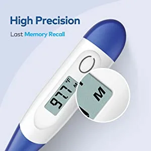 Thermometer for Adults, Digital Oral Thermometer for Fever, Basal Thermometer with 10 Seconds Fast Reading Dark Blue - thermometer