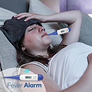 Thermometer for Adults, Digital Oral Thermometer for Fever, Basal Thermometer with 10 Seconds Fast Reading Dark Blue - thermometer