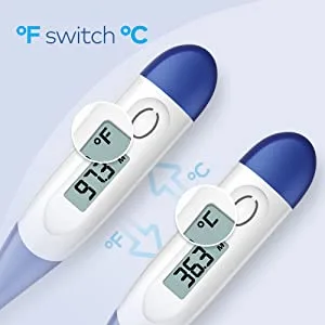 Thermometer for Adults, Digital Oral Thermometer for Fever, Basal Thermometer with 10 Seconds Fast Reading Dark Blue - thermometer