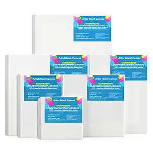 FEPITO 6 Set Artist Blank Canvas Assorted Size Art Canvas Frame Stretcher Acrylic Oil Water Painting Board - Artist Blank Canvas