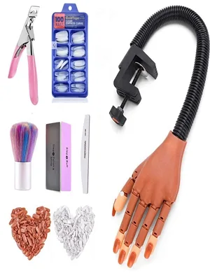 Practice Hands for Acrylic Nail, Adjustable Fake Model Hand for Nails Practice, Nail Hand Practice Tools Kits with Nail File, Nail Clipper, 300pcs Nail Tips for Nails Art Beginner (Training Hand Kit) - product information 10