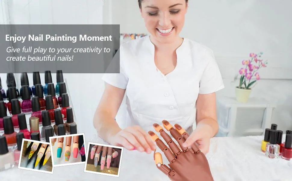 Practice Hands for Acrylic Nail, Adjustable Fake Model Hand for Nails Practice, Nail Hand Practice Tools Kits with Nail File, Nail Clipper, 300pcs Nail Tips for Nails Art Beginner (Training Hand Kit) - product information 12