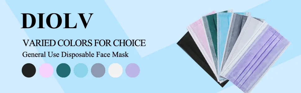 DIOLV 50 Pcs Disposable Face Mask 4-Layer Breathable Masks Dark Gray with White Ear Loops Grey - diolv disposable face masks for women men face masks black pink grey purple rainbow blue white