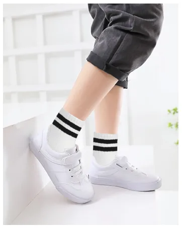 Auranso 12 Pairs Kid Breathable Athletic Ankle Socks Boys Girls Cotton Low Cut Socks 9-12 Years White Black Grey - ankle socks