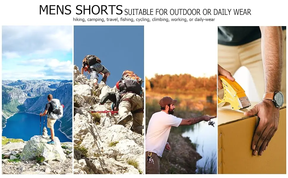 MAGCOMSEN Men's Shorts Cargo Work Hiking Tactical Shorts with 5 Pockets Quick Dry, Sun Protection, Tear Resistant Black 34 - mens hiking shorts