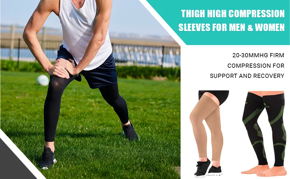Mojo Compression Socks - 7XL Thigh-High Stockings with Grip Top for Relief from Varicose Veins, Lymphedema, and Swelling - Black, Extra Wide Ankle, Calf & Thigh Plus Size A609BL10 - Medical Compression Stockings - 1 Pair Black 7X-Large - Mojo Compression Stockings Thigh-Hi Leg Sleeve Firm Graduated Support, Stockings, Socks
