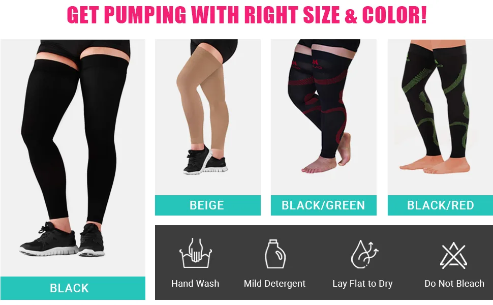 Mojo Compression Socks - 7XL Thigh-High Stockings with Grip Top for Relief from Varicose Veins, Lymphedema, and Swelling - Black, Extra Wide Ankle, Calf & Thigh Plus Size A609BL10 - Medical Compression Stockings - 1 Pair Black 7X-Large - SPN-SELR , Mojo Compression Stockings Thigh-Hi Leg Sleeve Firm Graduated Support, Stockings, Socks