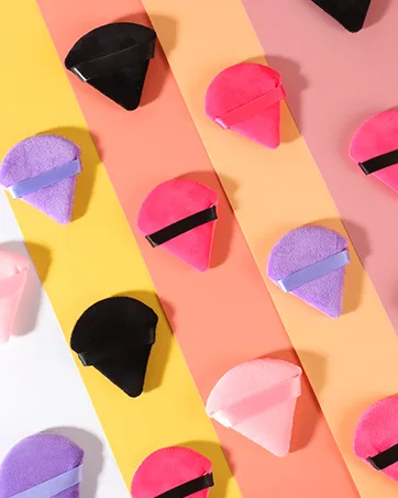 12 Pieces Powder Puffs for Face Powder Triangle Makeup Sponge for Loose Powder Cosmetic Foundation Sponge Soft Setting Powder Puff Beauty Blender Makeup Tool(Black) - D202N-11-N