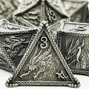 HAOMEJA Dice DND Metal Dragon Set Dice 7 Role Playing Dice D&D Solid Dice Dungeons and Dragons (Antique Iron) 3 Antique Iron - product information 3