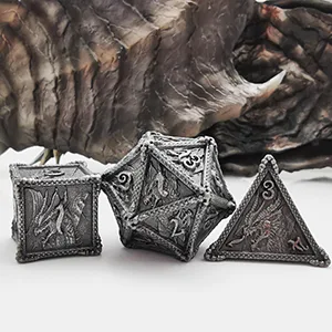 HAOMEJA Dice DND Metal Dragon Set Dice 7 Role Playing Dice D&D Solid Dice Dungeons and Dragons (Antique Iron) 3 Antique Iron - product information 6