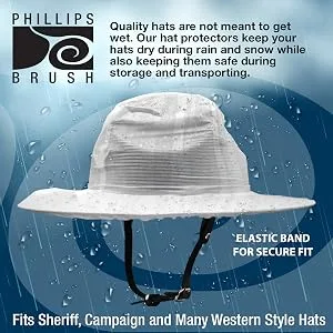 Phillips Brush Reusable Rain Cap Protective Hat Cover & Carrying Bag Smoke Large - hat cover infographic