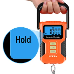 HEETA Waterproof Fishing Scale, Digital Fish Scale 110lb/50kg with Memory Function, Portable Hanging Luggage Scale with Fluorescent Button, 40 Ruler, Backlit LCD Display- Weight Scale Orange - product information 27