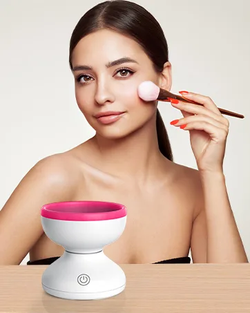 Alyfini Makeup Brush Cleaner Machine - Electric Makeup Brush Cleaner Tool for All Size Beauty Foundation Concealer Contour Eyeshadow Brush (Pink) - Alyfini Brand Story - 3