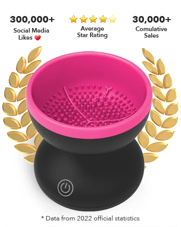 Alyfini Makeup Brush Cleaner Machine - Electric Makeup Brush Cleaner Tool for All Size Beauty Foundation Concealer Contour Eyeshadow Brush (Pink) - ALYFINI MAKEUP BRUSH CLEANER