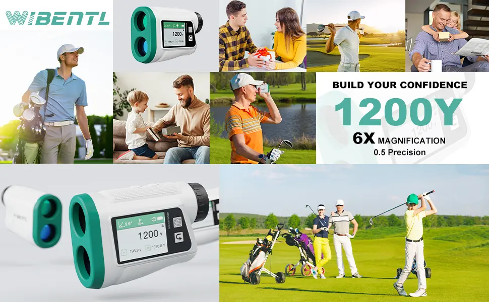 WIBENTL Range Finder, 1200 Yards Golf Range Finder with 6X Magnification, 0.5Y High-Precision, Slope Angle, Flag Pole Locking Pulse Vibration, USB Charging Rangefinder Golfing, Fast Focus - product information 11
