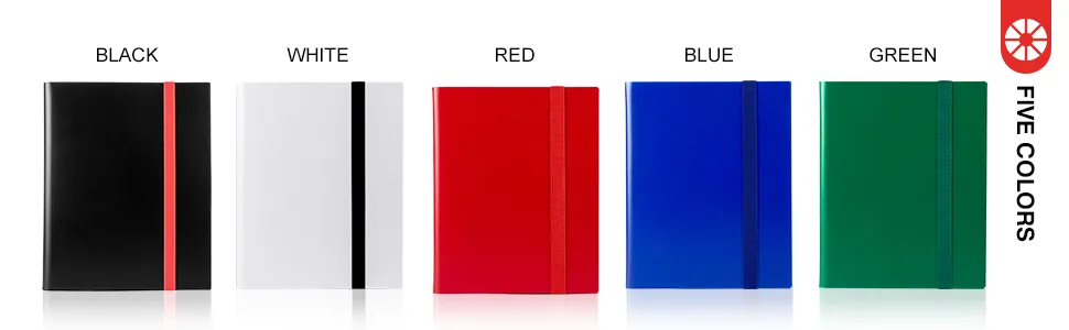 GEAoffice Card Binder, 9 Pockets Trading Card Album Folder, 360 Side Loading Pocket Binder for Yugioh, MTG and Other TCG, Black - trading card binders with 5 different colors