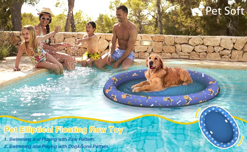 Pet Soft Dog Float Raft - Inflatable Dog Swimming Float for Summer Large Blue2 - product information 4