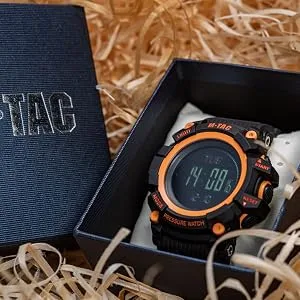 M-Tac Adventure Digital Watch for Men - Rugged Tactical Style with Multi Functional LED Display - Outdoor 3 ATM Water Resistant Black/Olive - product information 2