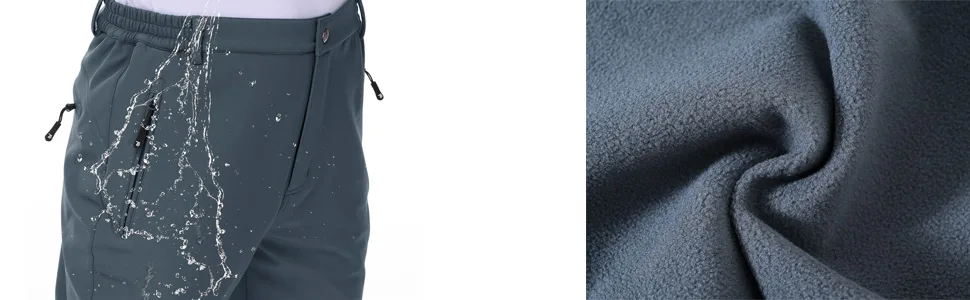 Gopune Men's Snow Ski Waterproof Softshell Pants Outdoor Windproof Warm Hiking Insulated Pants Black 32 - product information 10