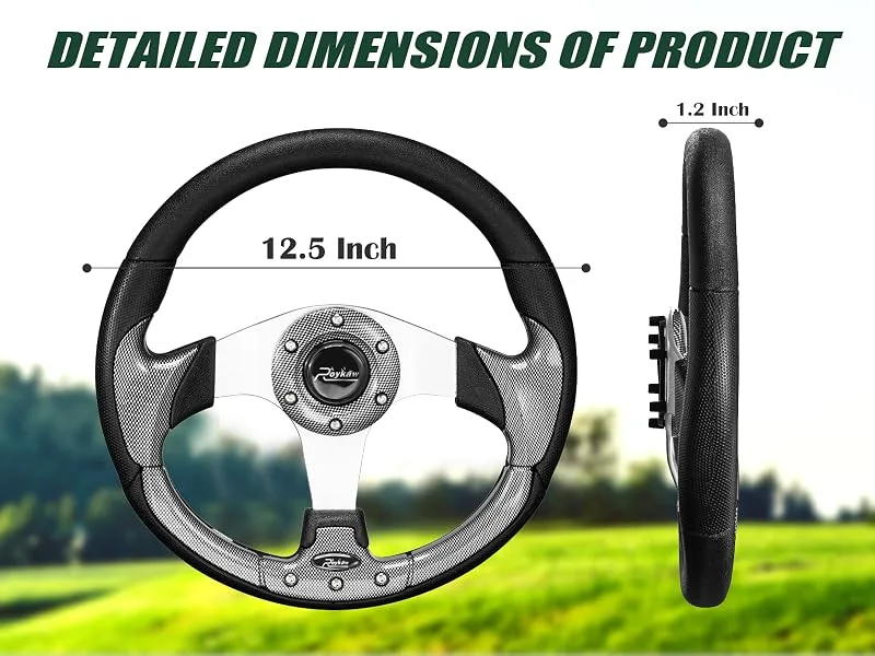 Roykaw Golf Cart Steering Wheel or Hub Adapter for EZGO Club Car Yamaha Style 2 Black - 0088