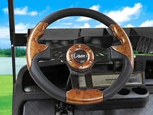 Roykaw Golf Cart Steering Wheel or Hub Adapter for EZGO Club Car Yamaha Style 2 Black - 0090