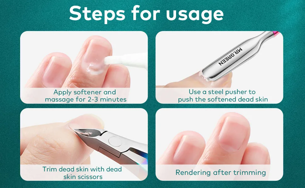 Cuticle Trimmer with Cuticle Pusher,Cuticle Nipper Professional Stainless Steel Cuticle Cutter,Sharp Durable Pedicure Manicure Tools for Fingernails and Toenails Mr-1050Ti-plus - cuticle pusher