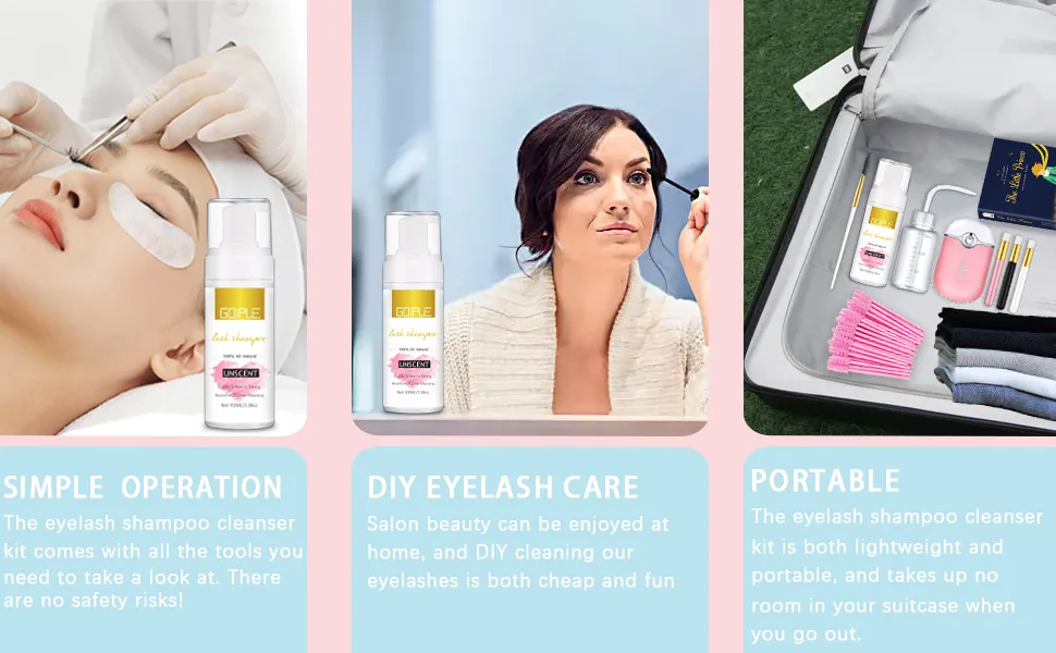 Eyelash Extension Cleanser Lash Mousse Lash Shampoo for Extensions, USB Mini Portable Fan Rechargeable Electric Handheld Air Conditioning Lash Shampoo - lash shampoo for lash extensions
