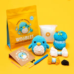 The Woobles Beginners Crochet Kit with Easy Peasy Yarn as seen on Shark Tank - Crochet Kit for Beginners with Step-by-Step Video Tutorials - Felix The Fox - crochet starter kit for beginners animal kit crochet project crochet accessories gifts amigurumi kit