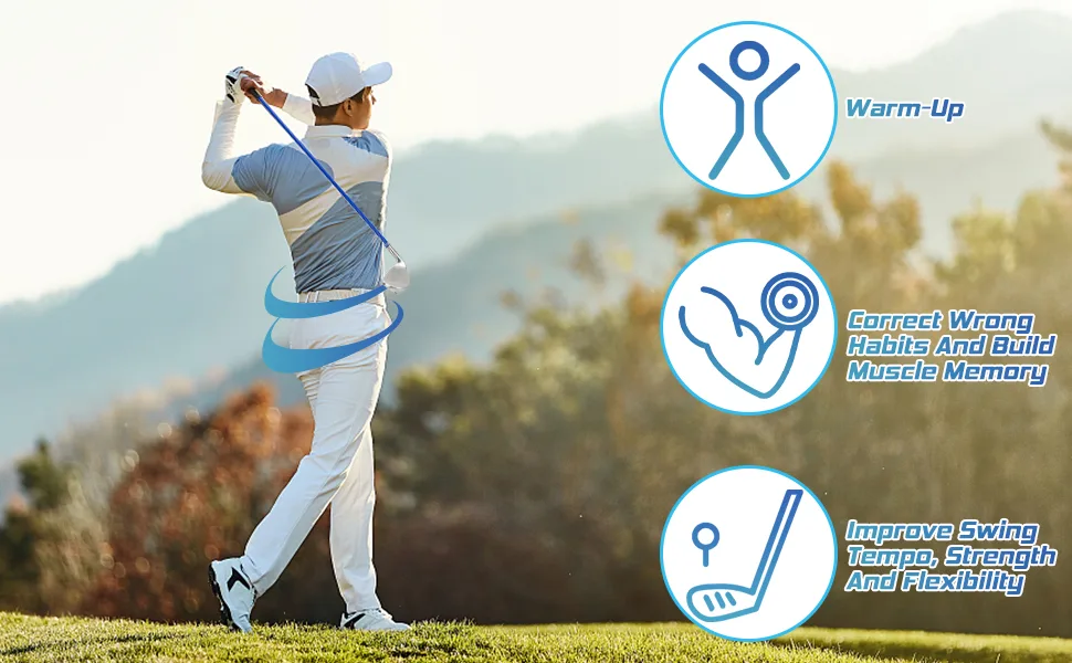 prowithlin Golf Swing Trainer Aid - 7 Iron, Golf Training Aid Golf Swing Warm-Up Stick for Strength Grip Tempo & Flexibility Training, Golf Accessories for Men - golf accessories