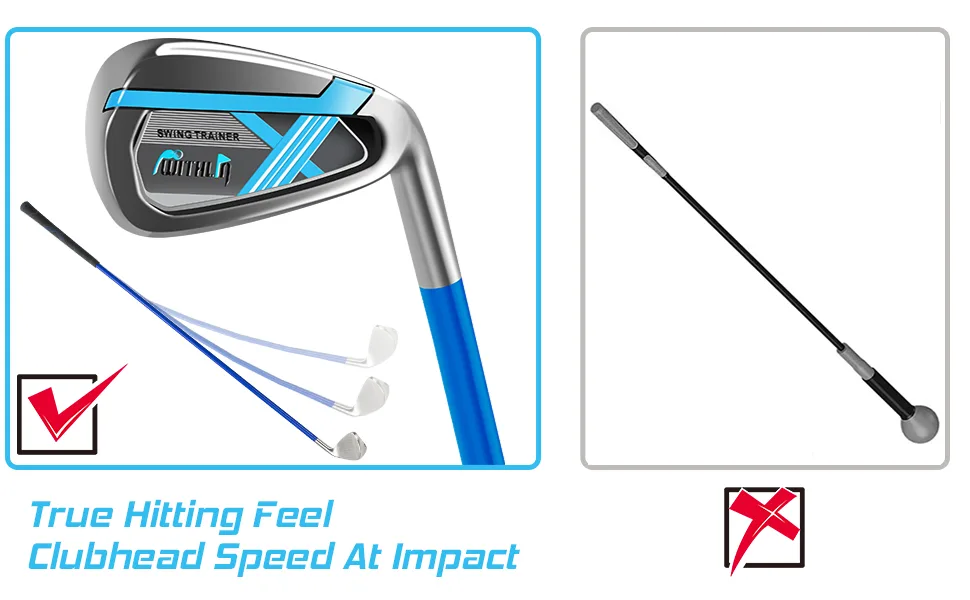 prowithlin Golf Swing Trainer Aid - 7 Iron, Golf Training Aid Golf Swing Warm-Up Stick for Strength Grip Tempo & Flexibility Training, Golf Accessories for Men - golf swing trainer aid