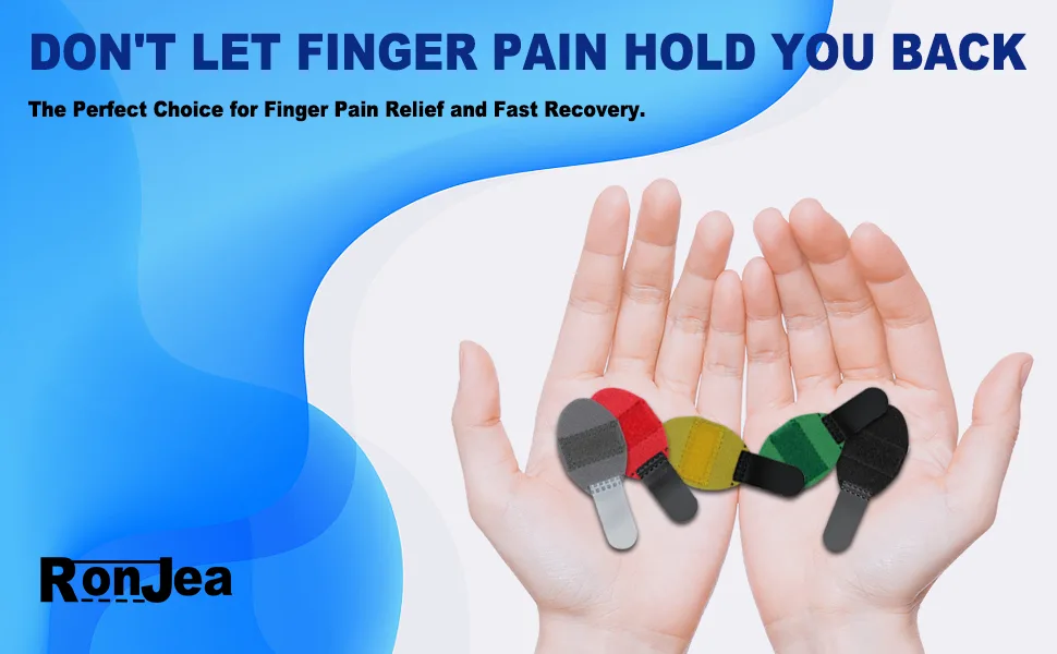 RonJea 5 Pcs Trigger Finger Splints: 5 Single Straps Finger Splint Support Brace Kit, Finger Straightener for Broken/Straightening/Aarthritis, Fits for Thumb/Middle/Ring/Index/Pinky Finger - Kids finger brace
