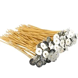 EUPNHY 100 PCS 8 inch Thick Hemp Wicks in 3mm Diameter, Pre-Waxed by 100% Natural Beeswax & Tabbed, Beeswax Wicks for Candle Making. - hemp wicks candle making candle wicks for beeswax candles wick for beeswax hemp wick candle making