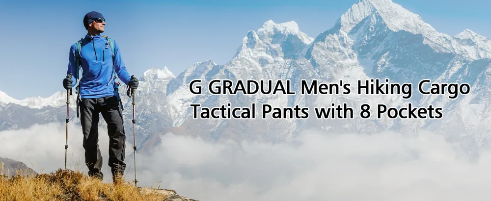 G Gradual Men's Ripstop Tactical Cargo Pants with Multi Pocket Waterproof Stretch Hiking Pants for Men Work Outdoor Black Large - product information 1