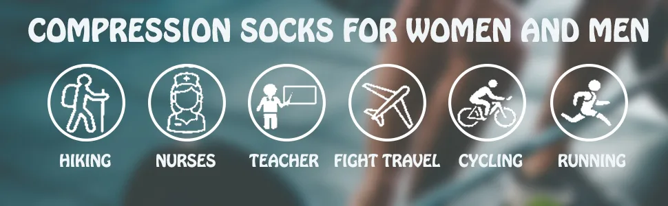 5 Pairs Compression Socks for Men Women 15-20 mmHg Medical Support for Running Nurses Flight Pregnancy Circulation Athletic Socks Multicoloured L/XL - product information 3