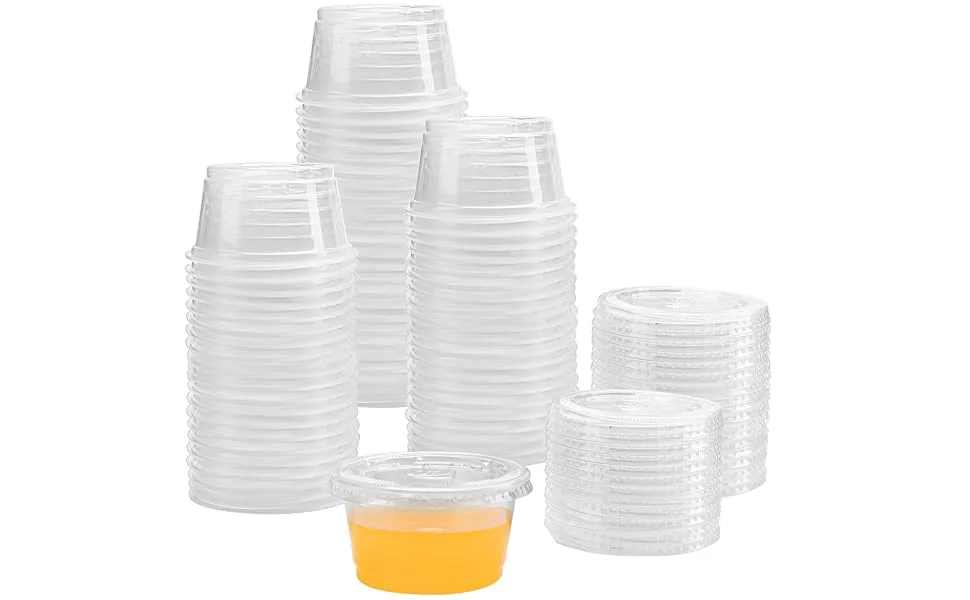 Hedume 300 Sets 4oz Portion Cups with Lids, BPA-free Clear Disposable Plastic Cups for Souffle, Jello, Meal Prep, Portion Control, Salad Dressing, Slime, Condiment Container - product information 2