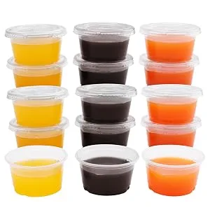 Hedume 300 Sets 4oz Portion Cups with Lids, BPA-free Clear Disposable Plastic Cups for Souffle, Jello, Meal Prep, Portion Control, Salad Dressing, Slime, Condiment Container - product information 3