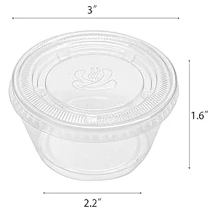 Hedume 300 Sets 4oz Portion Cups with Lids, BPA-free Clear Disposable Plastic Cups for Souffle, Jello, Meal Prep, Portion Control, Salad Dressing, Slime, Condiment Container - product information 4