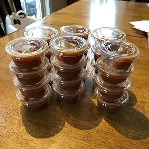 Hedume 300 Sets 4oz Portion Cups with Lids, BPA-free Clear Disposable Plastic Cups for Souffle, Jello, Meal Prep, Portion Control, Salad Dressing, Slime, Condiment Container - product information 7