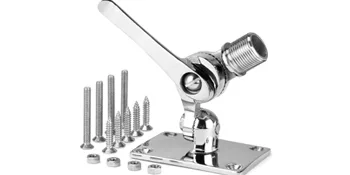 Marine VHF Antenna Mounts, Adjustable Base VHF Antenna Mount for Boat, 316 Stainless Steel, Heavy Duty, Include Installation Accessories Screws - antenna mount