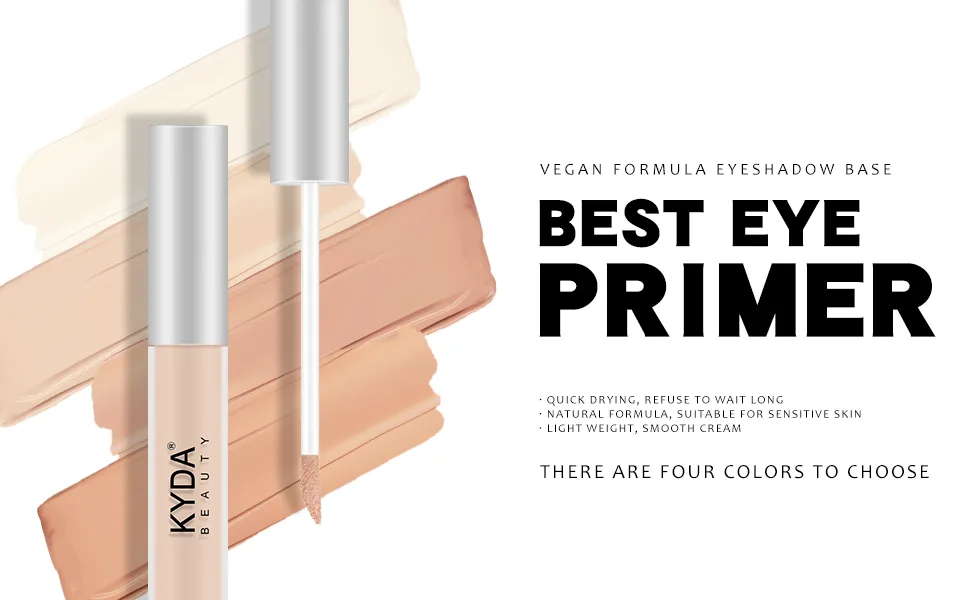 KYDA 2 Pcs Eyeshadow Primer Kit, Matte Liquid Shadow Base with Brush, Long Lasting Waterproof, Liquid Makeup Base for Professional All Eye Makeup-#01 BRIGHT A-BRIGHT - primer