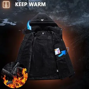 Men's Mountain Waterproof Ski Jacket Windproof Rain Windbreaker Winter Warm Hooded Snow Coat Dark Gray-02 X-Large - product information 8