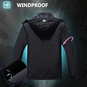 Men's Mountain Waterproof Ski Jacket Windproof Rain Windbreaker Winter Warm Hooded Snow Coat Dark Gray-02 X-Large - product information 9