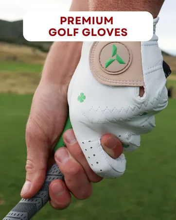 YATTA GOLF Men's Premium Left Hand Golf Glove  Comfortable, Durable, Precisely Cut, & True-to-Form Fit Cabretta Leather Golfing Glove Lucky Green Large - golf gloves