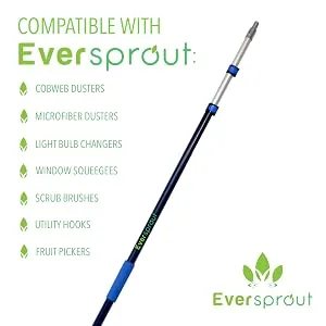 EVERSPROUT Telescoping Boat Hook | Floats, Scratch-Resistant, Sturdy Design | Durable & Lightweight, 3-Stage Anodized Aluminum Pole | Threaded End for Boating Accessories 12 Foot Pole - eversprout boat hook with extension pole