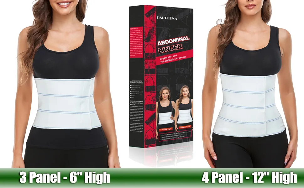 Abdominal Binder Lower Waist Support Belt - Abdominal Brace Post-Surgical Compression Wrap for Men and Women (45" - 60") 4 PANEL - 12" Large/X-Large 4 Panel - 12" High - abdominal binder for man