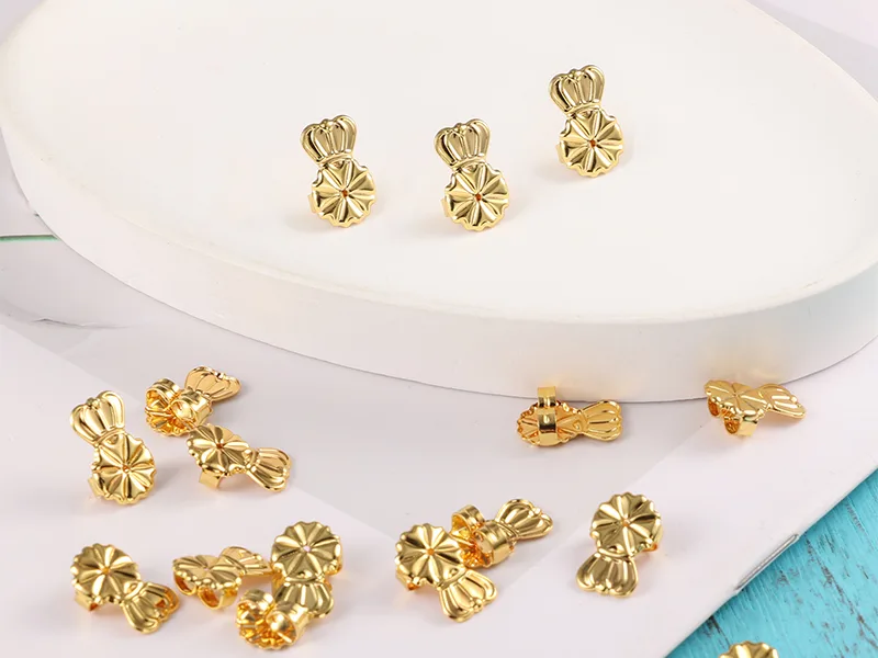 6 Pairs Earring Backs for Droopy Ears Earring Lifters Backs for Studs 18K Gold Adjustable Hypoallergenic Earring Backs for Heavy Earring - Earring Backs for Droopy Ears